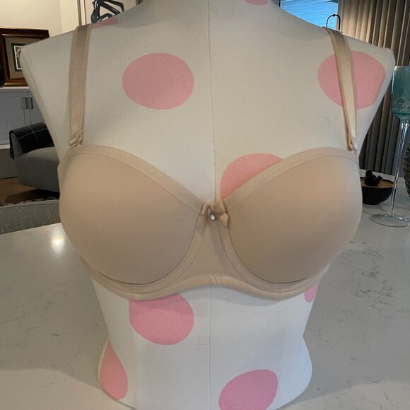 Fit Fully Yours Lingerie Felicia Strapless Bra Full Coverage Nude 32DD - Picture 1 of 12